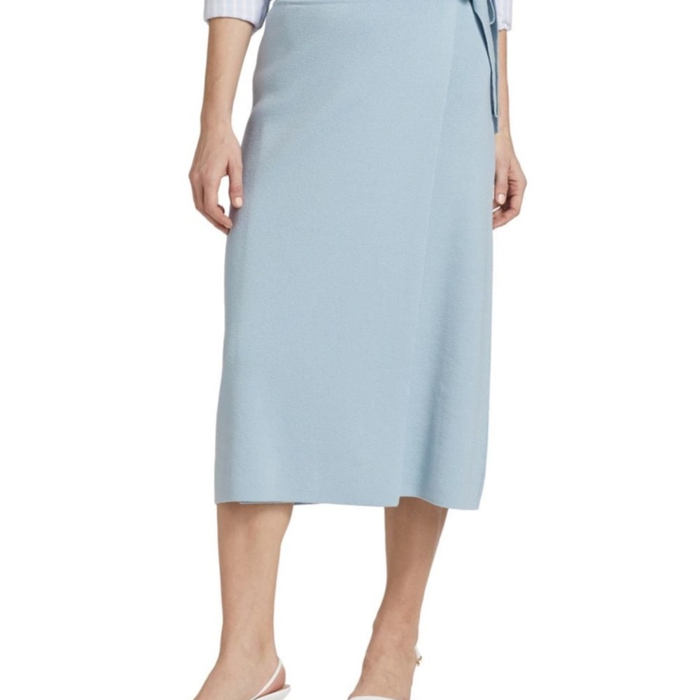 SAKS FIFTH AVENUE: Wrap Italian Wool Midi-Skirt